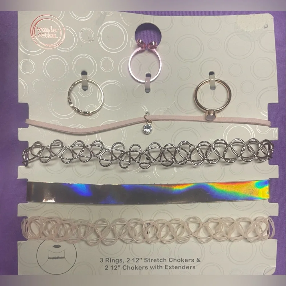 🔴 3/$12 Wonder Nation Girl’s Ring and Choker Set! NEW!‎
